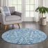 2' X 4' Blue Damask Power Loom Area Rug